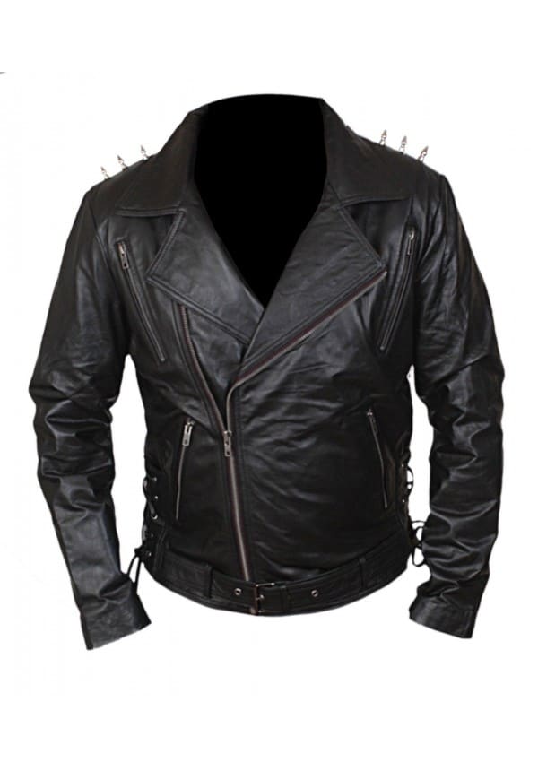 Ghost Rider Leather Jacket with Spikes and Skull For Men - Flesh Jackets