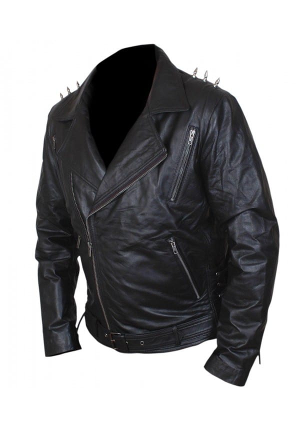 Ghost Rider Leather Jacket with Spikes and Skull For Men - Flesh Jackets